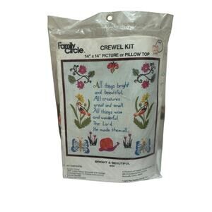 Family Circle B504 Bright & Beautiful Crewel Embroidery Kit 1973
